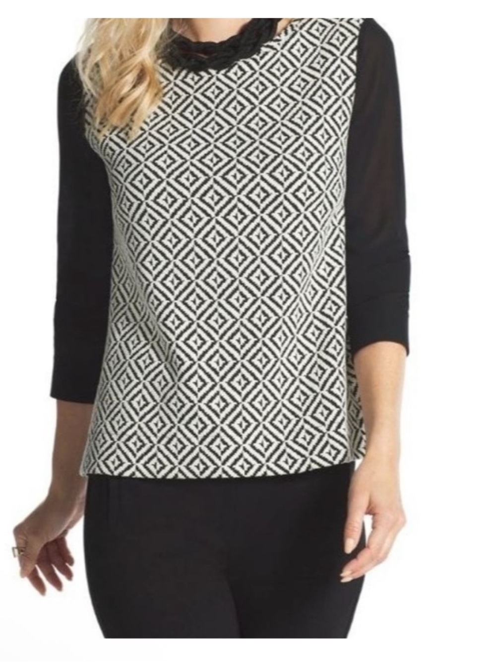 Chico's Jacquard Amaya Top size 12 (2)